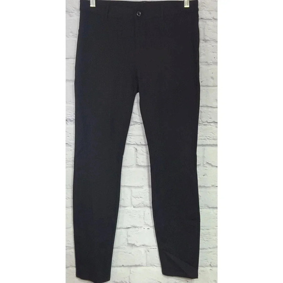 Garnet Hill Slim Skinny Pants Women's Size 12 Black Stretch Faux Front Pockets - Picture 1 of 5